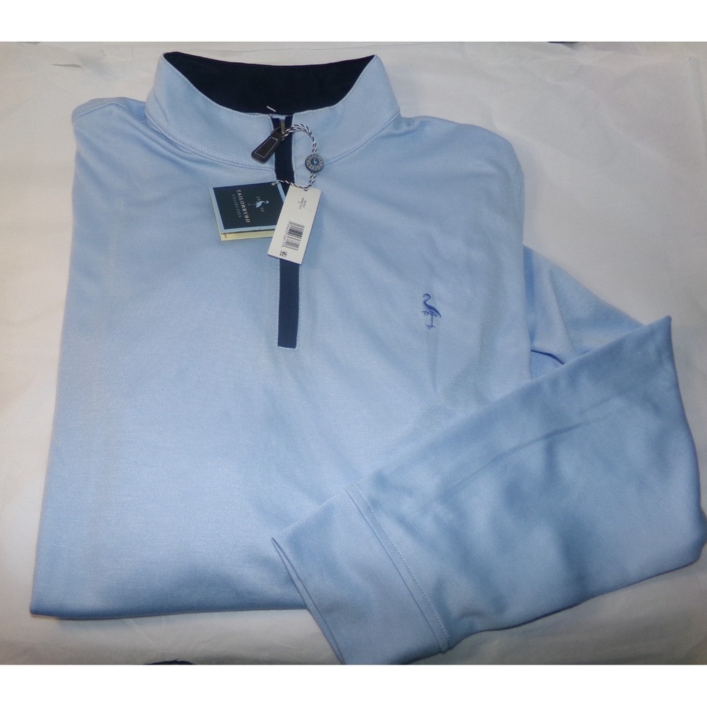 Taylor Byrd  L/S Modal MED Golf Polo LT. Blue Men's NWT
